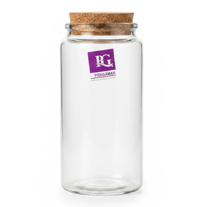 Pishgaman Glass Jar with Cork Lid | 15cm |