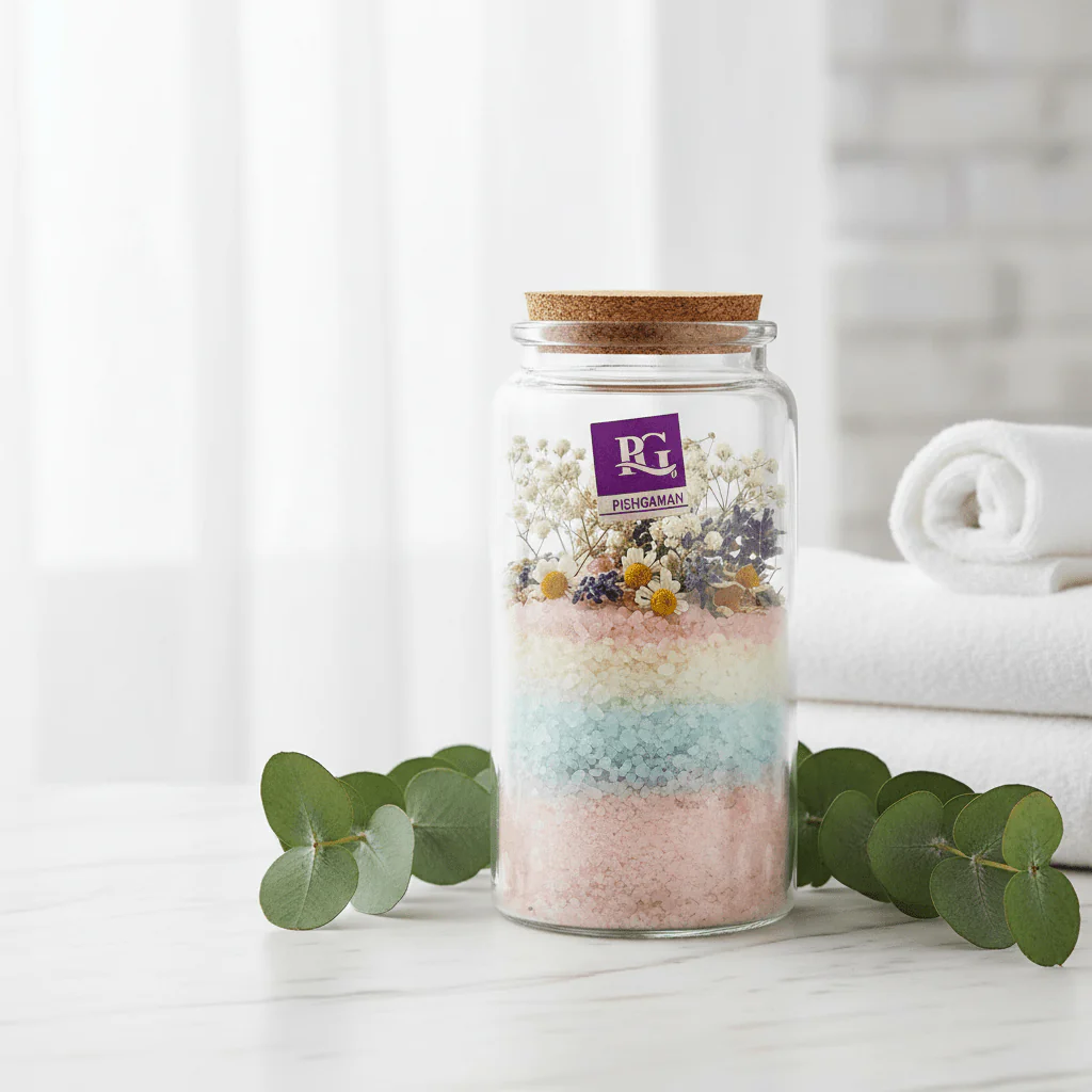 Pishgaman Glass Jar with Cork Lid | 15cm | - Image 3