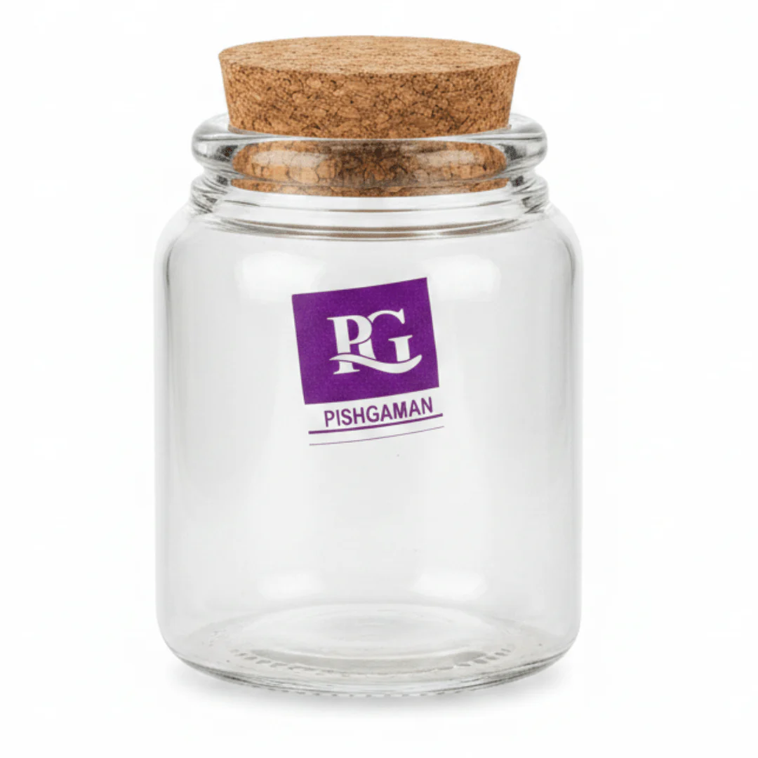 Pishgaman Glass Jar with Cork Lid | 8×6cm |
