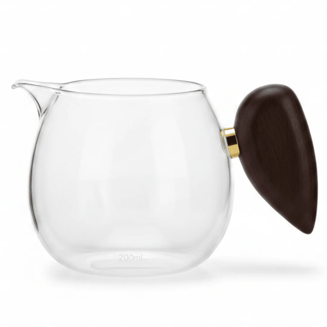 Clear Glass Pourer Cup with Wooden Handle | 200ml