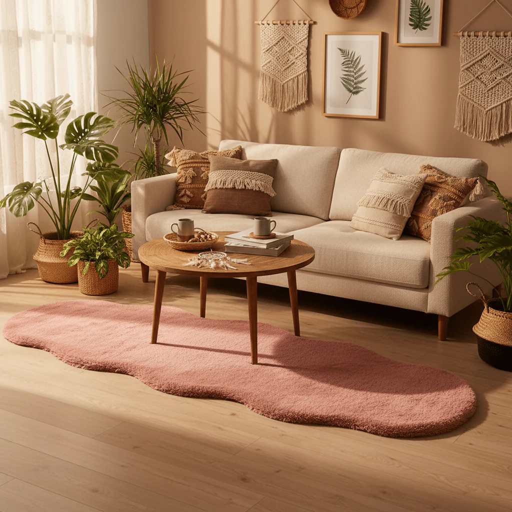 Luxe Plush Shaggy Floor Mat | Ultra-Soft Faux Fur Runner Rug | Wavy Organic Shape | 60×180 cm | - Image 3