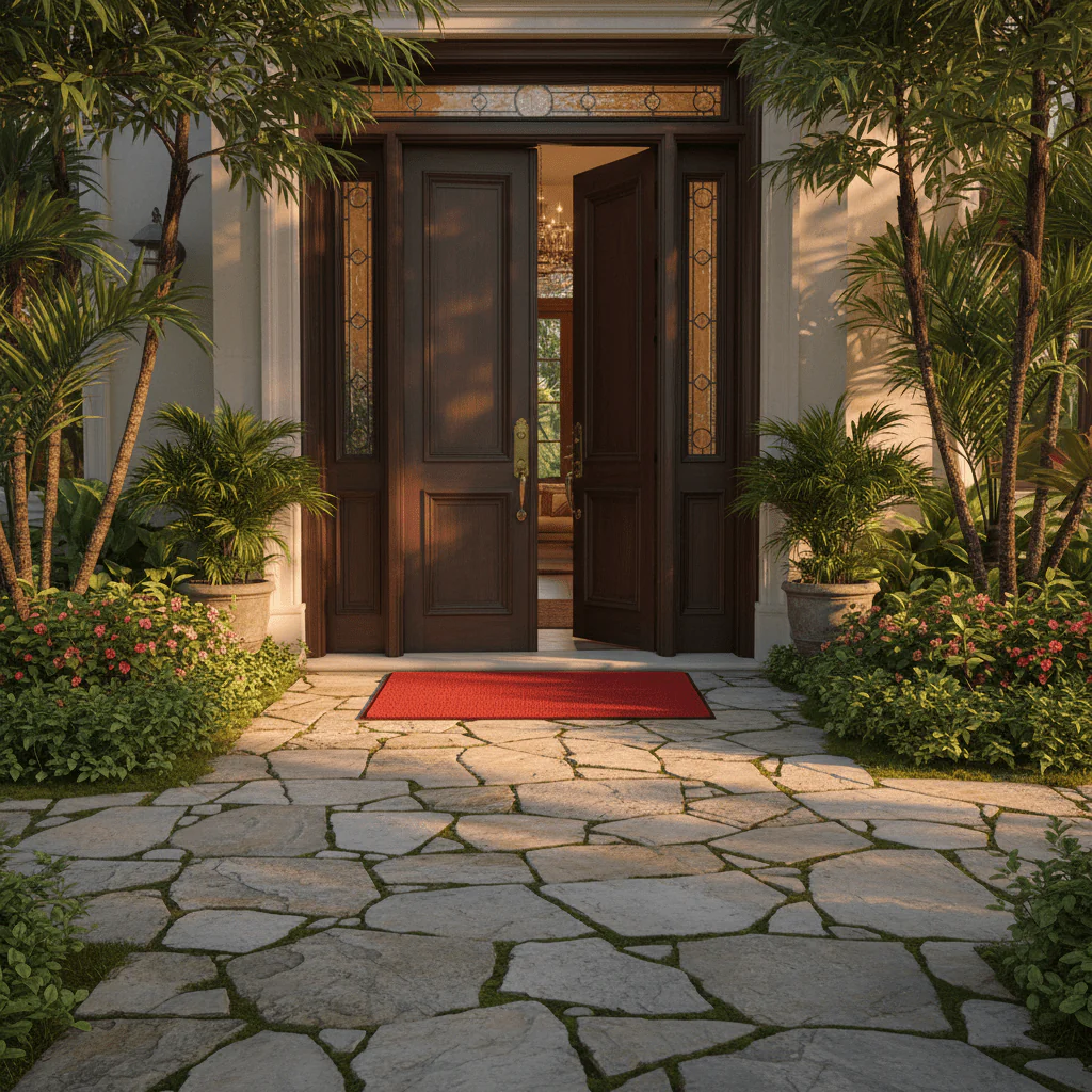Premium Red Rectangle Door Mat | Anti-Slip Woven Entrance Rug | 68×44 cm | Indoor & Outdoor Use - Image 3