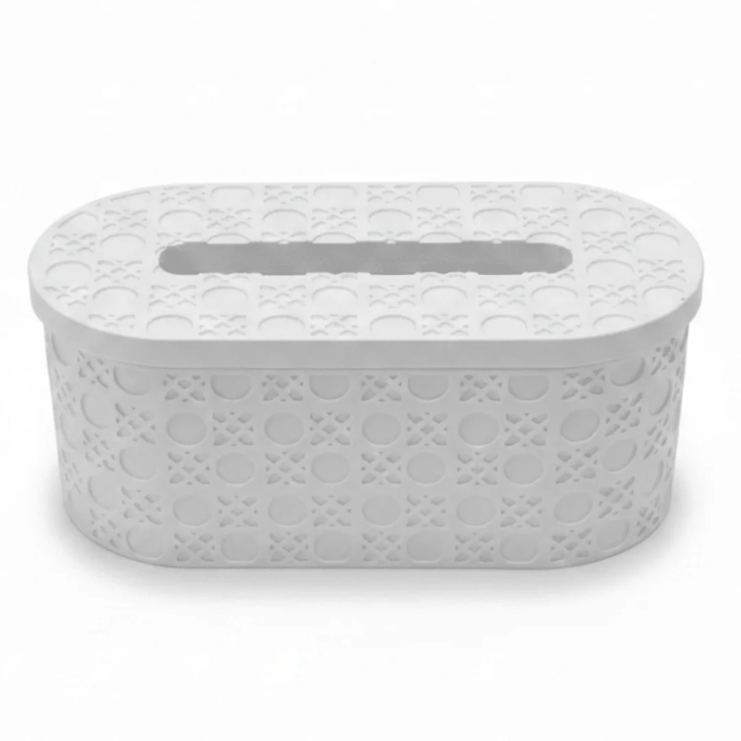 Premium White Pop Tissue Box Holder with Elegant Minimalist Design – Luxury Tissue Storage Case for Home & Office 21×10 cm