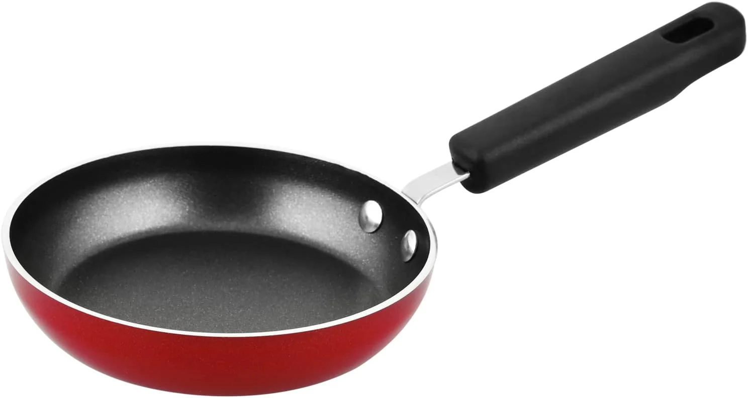 Prestige 3X Ultra Tough Mini Fry Pan, 4.75 Inch, 12 cm, Red
