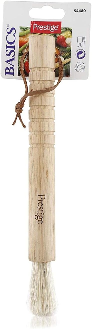 Prestige Basics Wooden Pastry Brush Beige | Natural Bristle Basting Brush | Eco-Friendly Bamboo Handle | PR54480