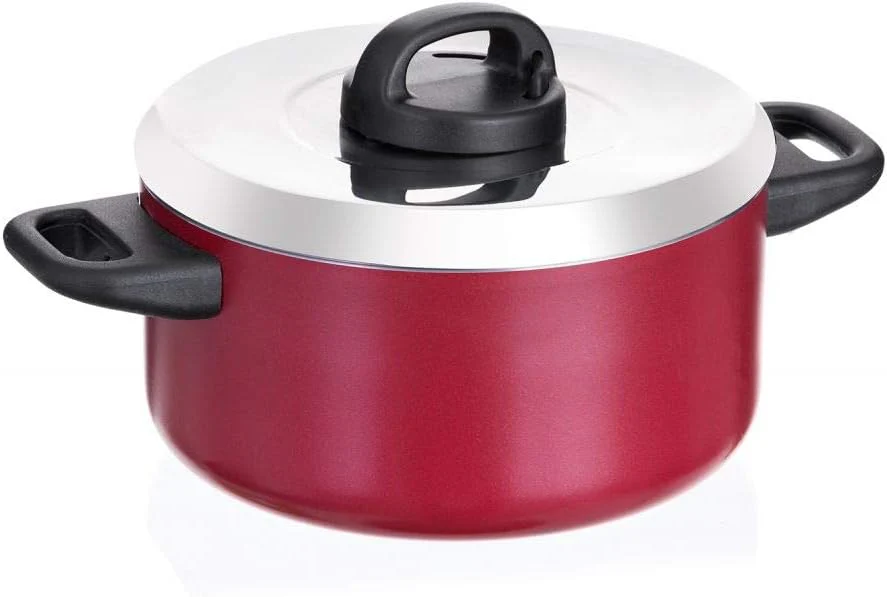 Prestige Classique 22cm Stockpot – Durable Non-Stick Cooking Pot, Red (PR21252)