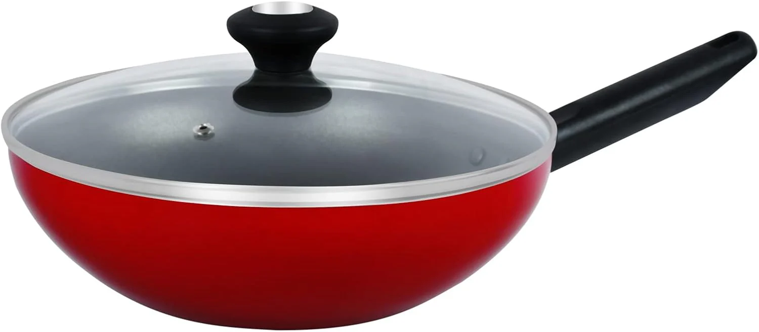Prestige Red 26 cm Classique Covered Wok, PR20978