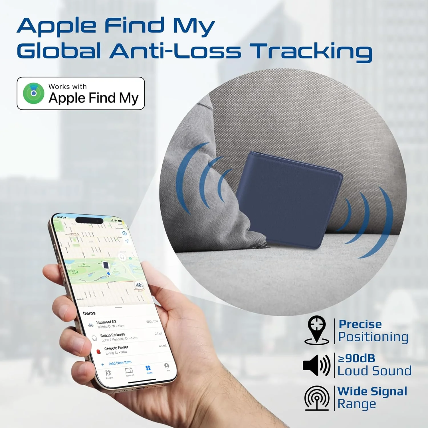 Promate ProWallet Anti-Loss Leather Wallet with Apple Find My, Wireless Charging, RFID Protection, Built-in Speaker, Bluetooth 5.2, Slim Design, SIM/MicroSD Slots, 6 Month Battery Life - Image 7
