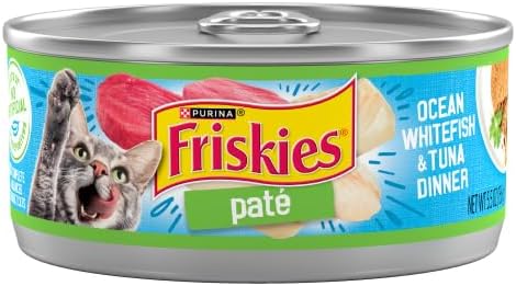 Purina - Friskies Pate Wet Cat Food, Ocean Whitefish & Tuna Dinner - 5.5 oz. Can, blue