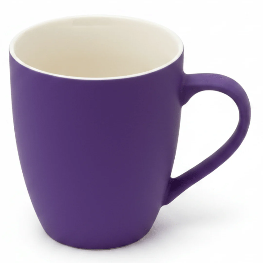 Matte Purple Ceramic Mug 400ml — Soft-Touch Finish with Cream Interior