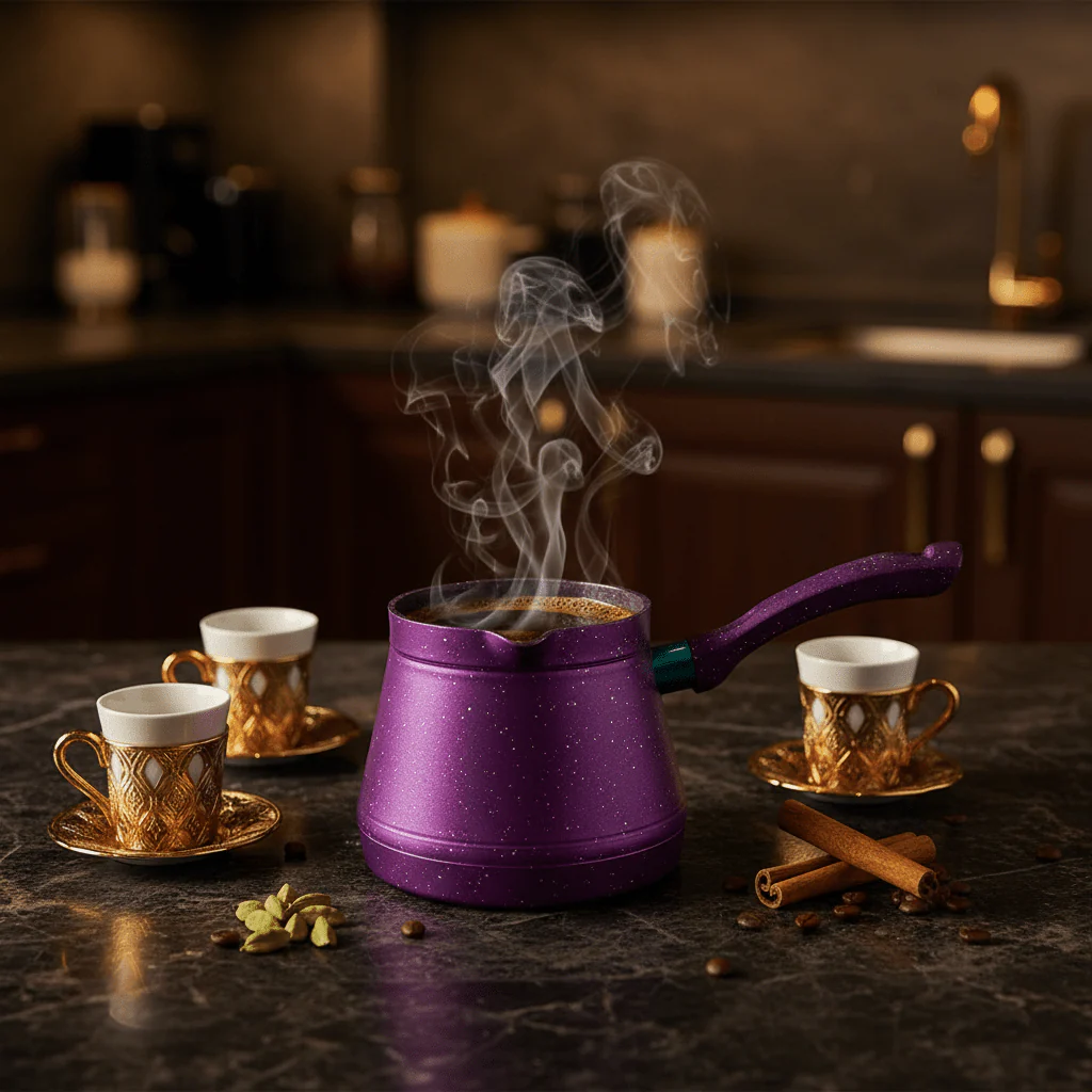 Purple Forged Aluminium Turkish Coffee Warmer 800ml - Image 2