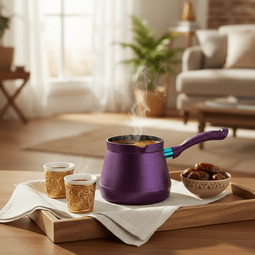 Purple Forged Aluminium Turkish Coffee Warmer 800ml - Image 3
