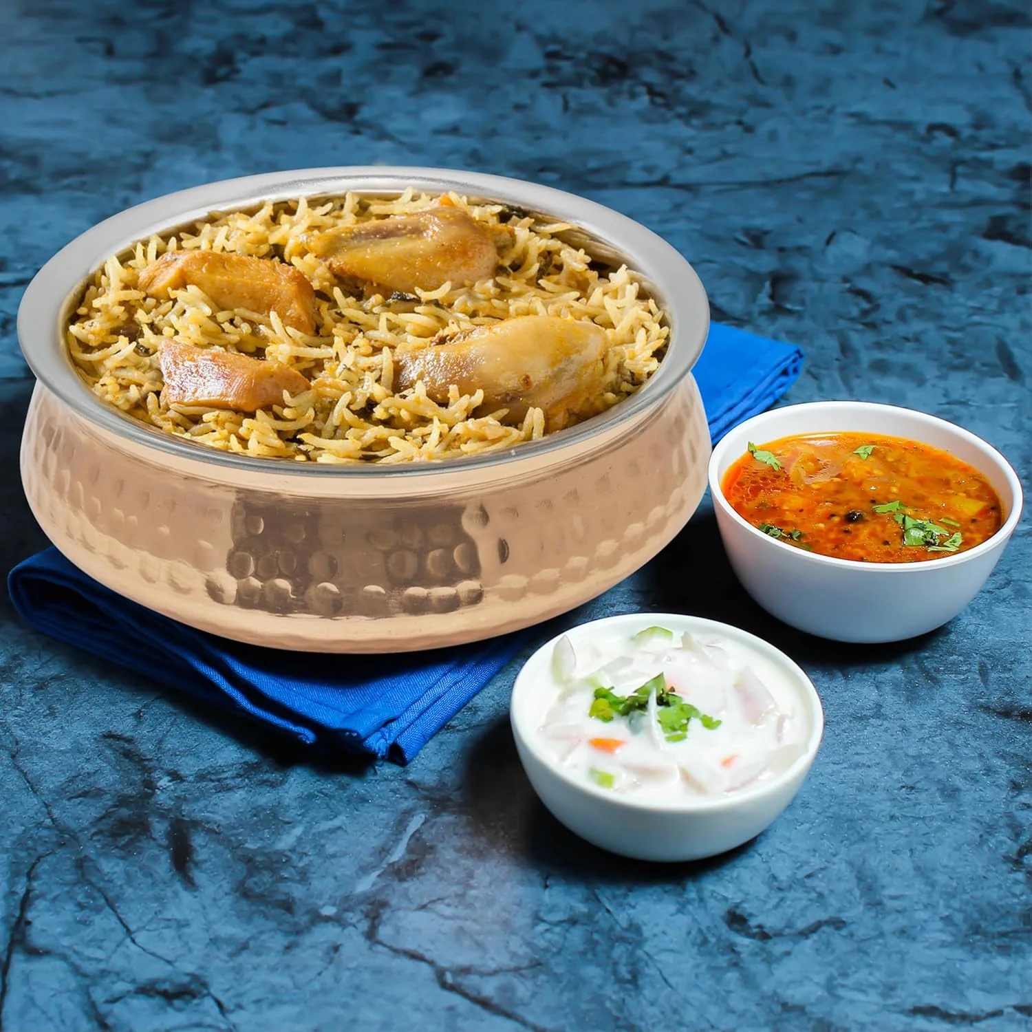 Raj Copper Handi Serving Bowl Without Lid Copper TCH004 Curry Bowl Briyani Bowl-20CM - Image 4