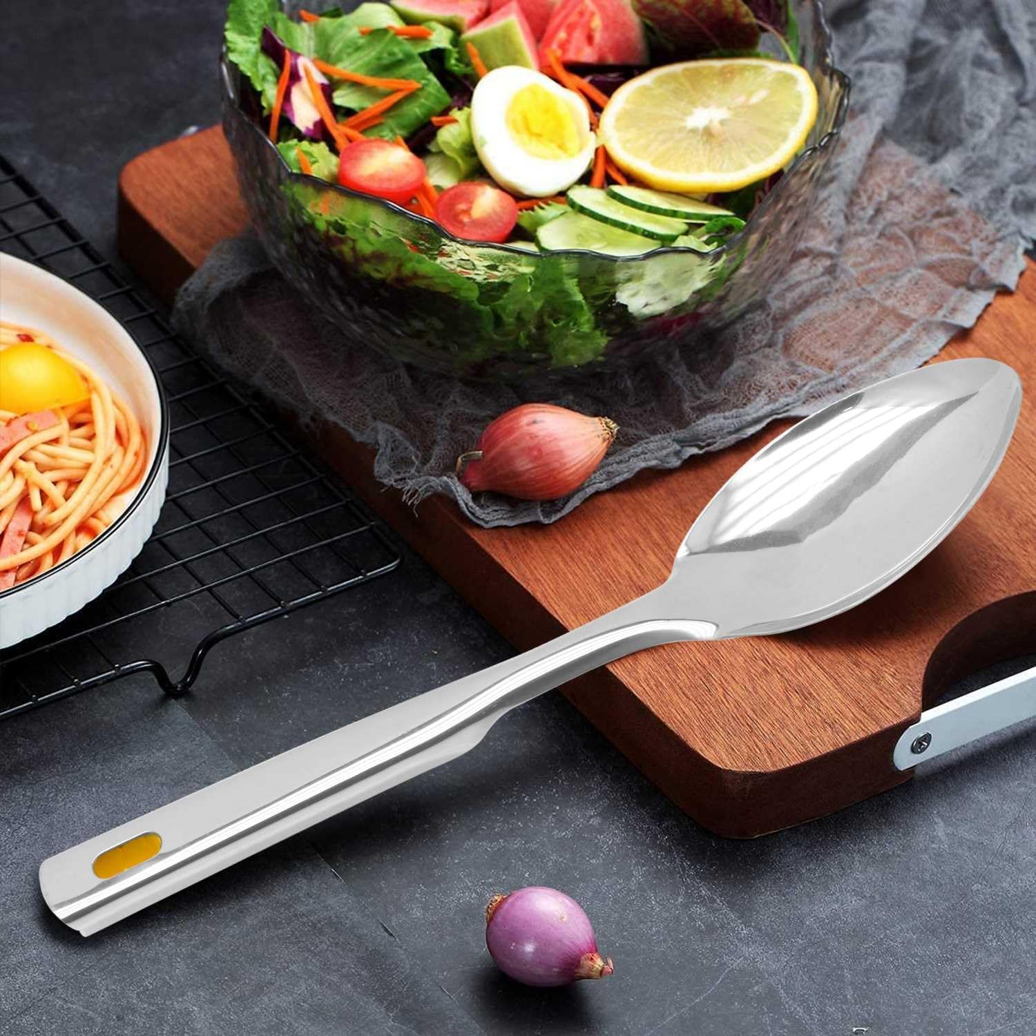 Raj Stainless Steel Basting Spoon, 26 cm, VPB001, Curry Server, Soup Server, Milk Laddle, Serving Spoon - Image 2