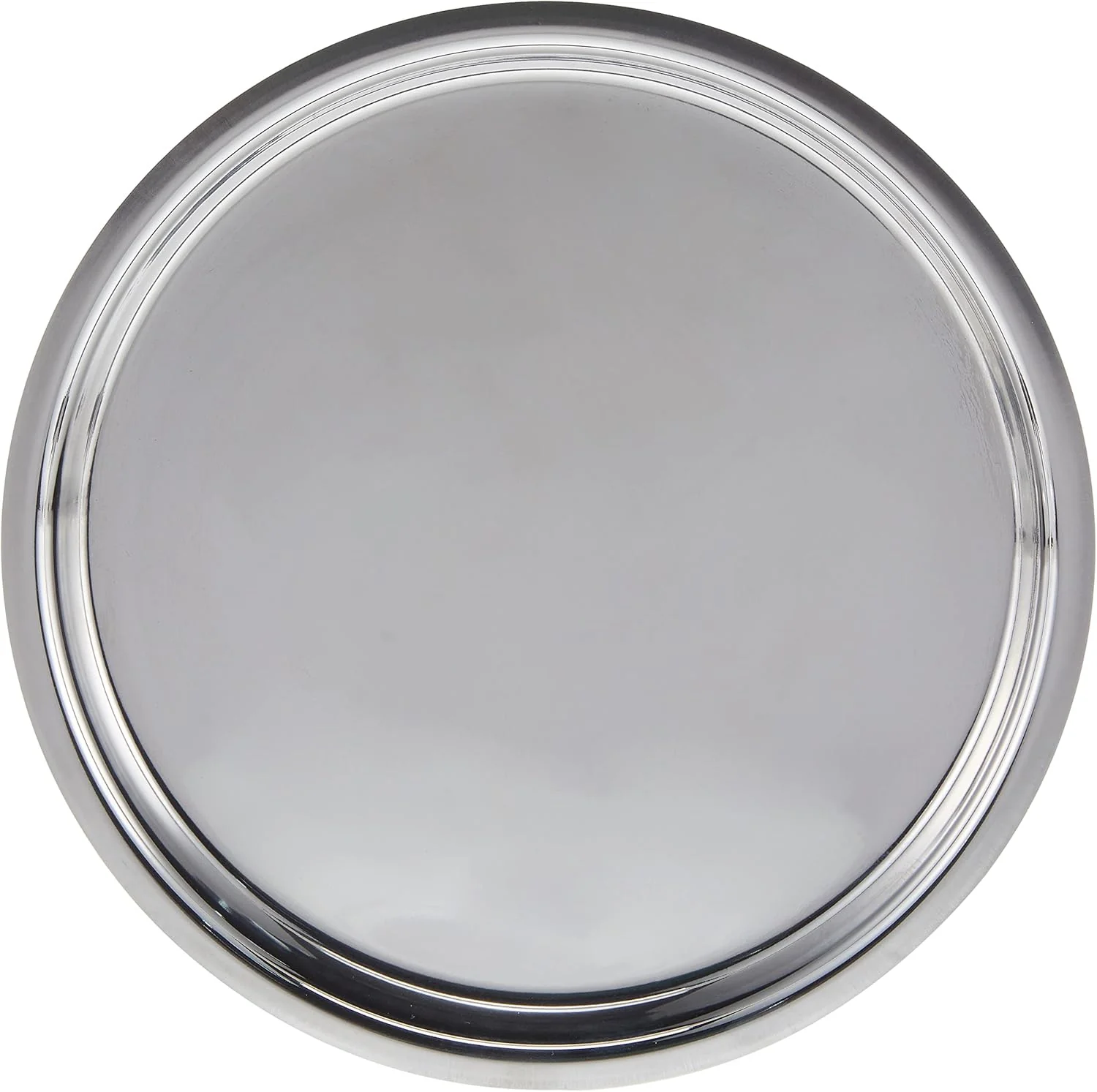 Raj Stainless Steel Round Dinner Plate Silver TP0011 Serveware Rice Plate-25CM - Image 3