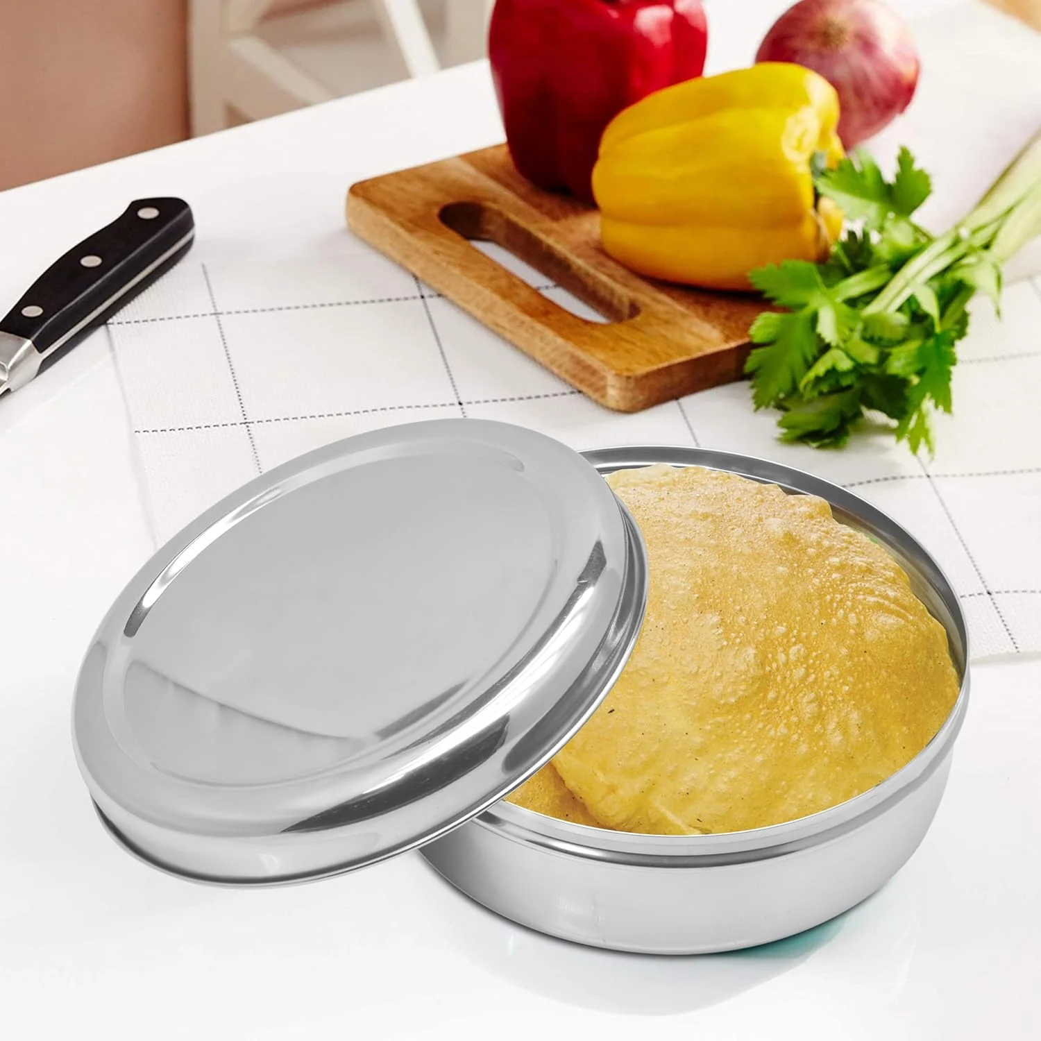 Raj Stainless Steel Storage Box PD0010 Nuts Bowl Food Container Serving Bowl Lunch Box-17.5CM - Image 5