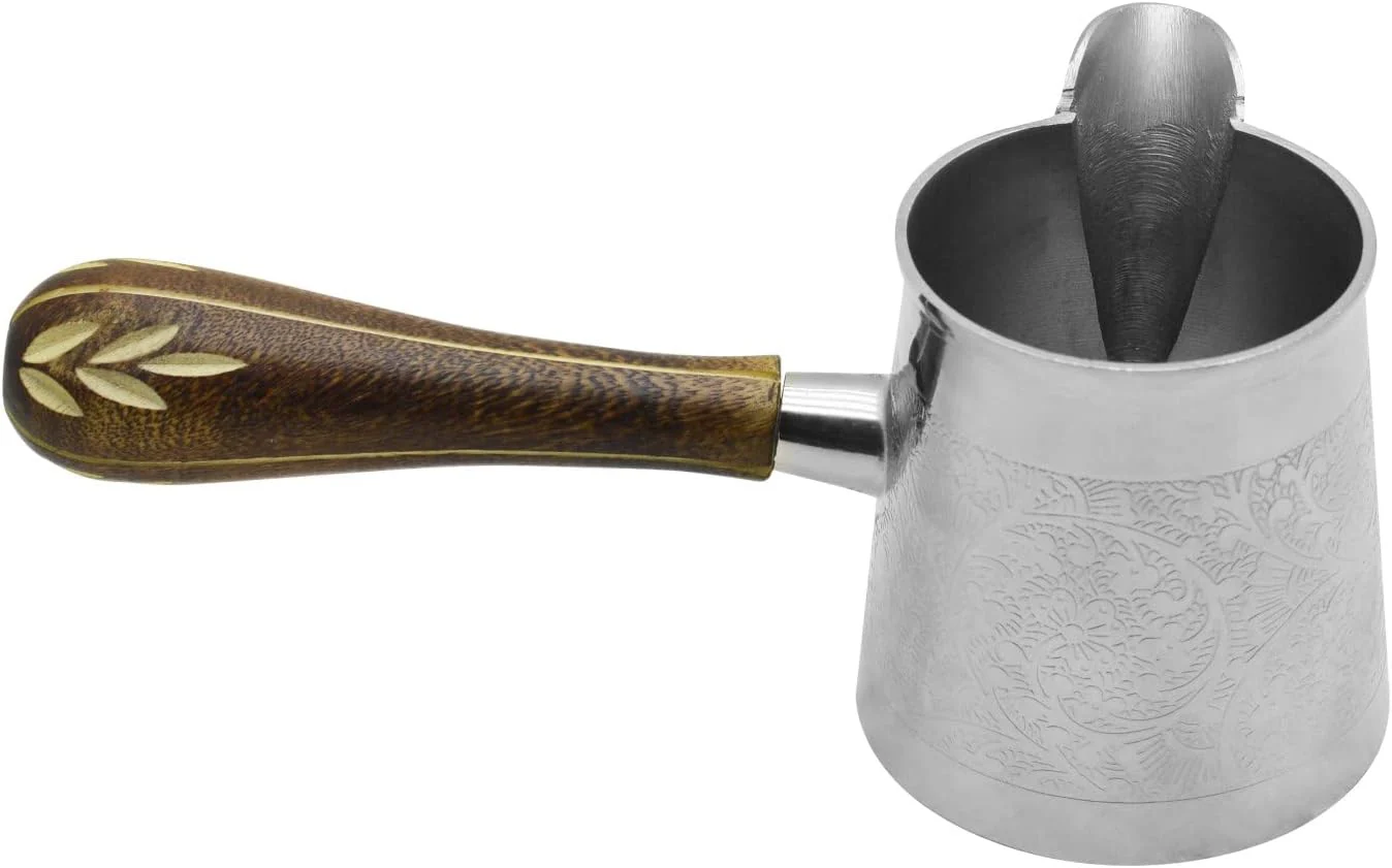 Raj Steel Turkish Coffee Warmer BTCNP3 Arabic Morroccon Greek Pot Warmer for Butter Chocolate and Milk, Stovetop Tea Pot-200ML - Image 3