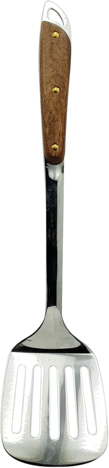 Raj Wooden Handle Slotted Turner 39 cm RW0004 – Chapati & Omelette Cooking Turner