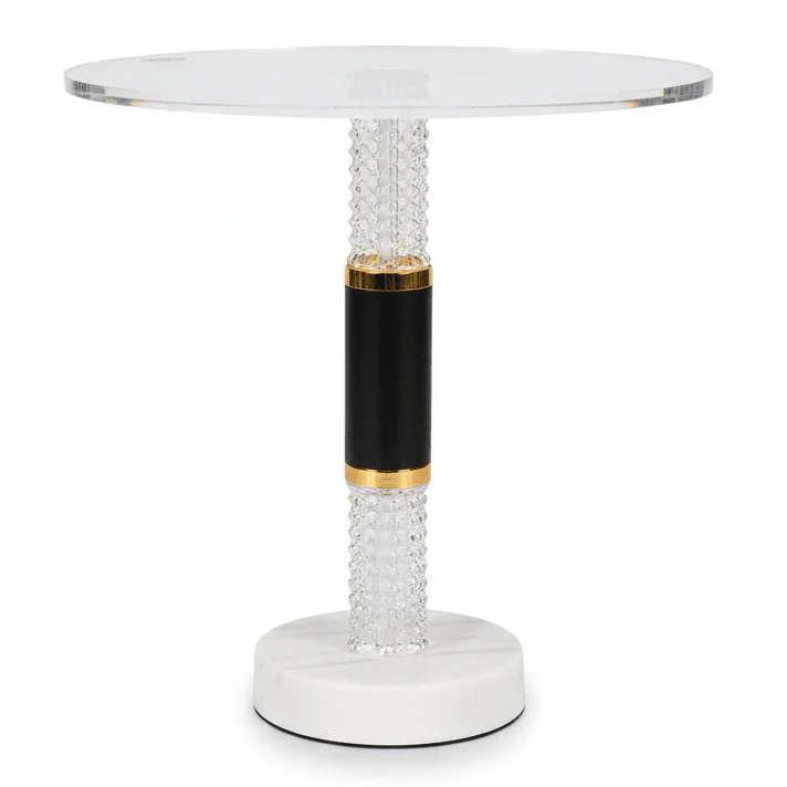 RAZ Luxury Acrylic Cake Stand with Integrated Light and Metal Base – Premium Cake Display 30 cm
