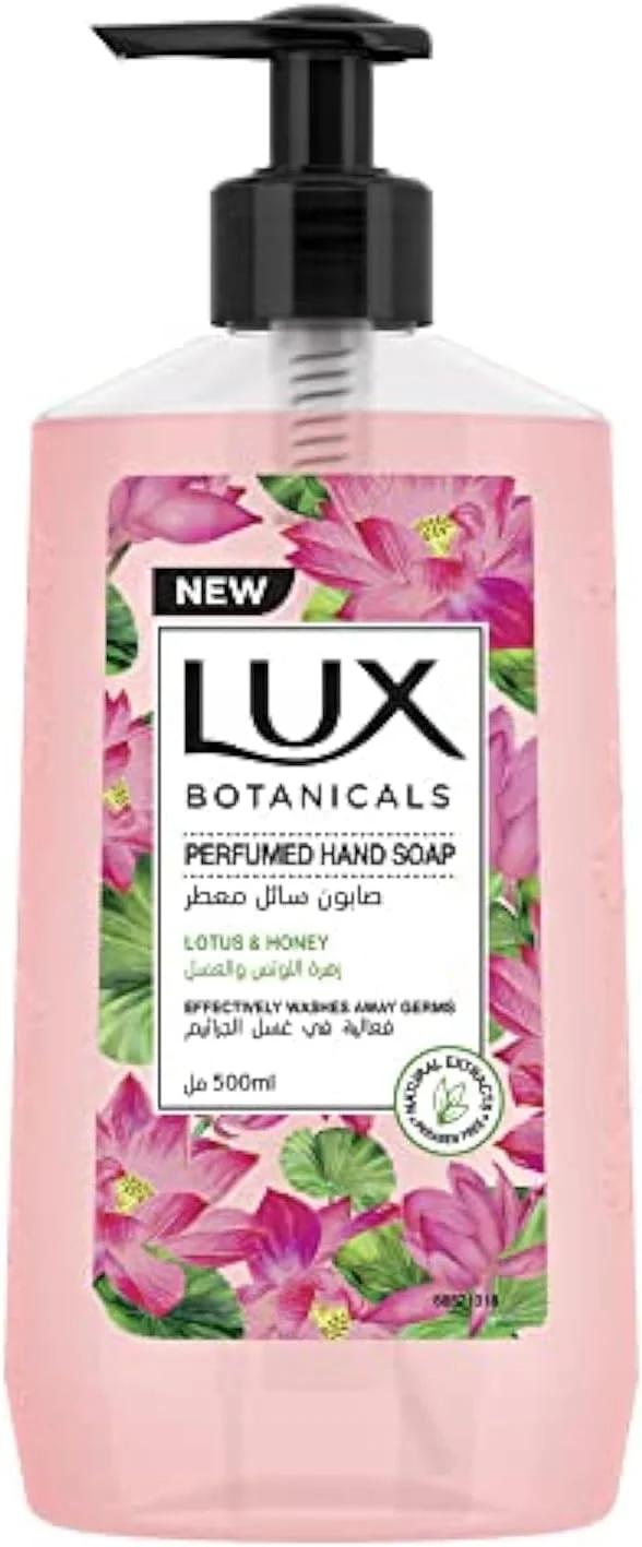 LUX Botanicals, Perfumed Hand Wash, For All Skin Types, Lotus & Honey, Hygiene Properties To Effectively Wash Away Germs, 500Ml