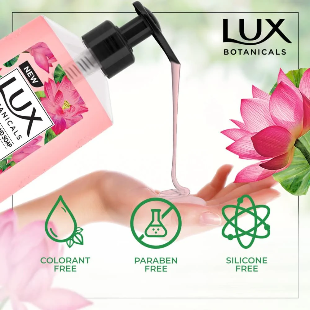 LUX Botanicals, Perfumed Hand Wash, For All Skin Types, Lotus & Honey, Hygiene Properties To Effectively Wash Away Germs, 500Ml - Image 2