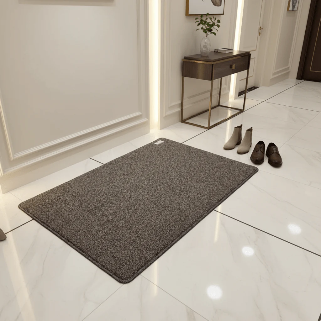 Rectangle Door Mat | Non-Slip Entrance Rug | Dirt-Trapping Textured Surface | Indoor & Outdoor Use | 68 × 44 cm | Brown Speckled - Image 3
