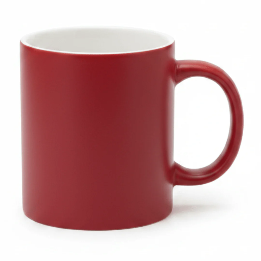 Red & White Ceramic Mug – 350ml