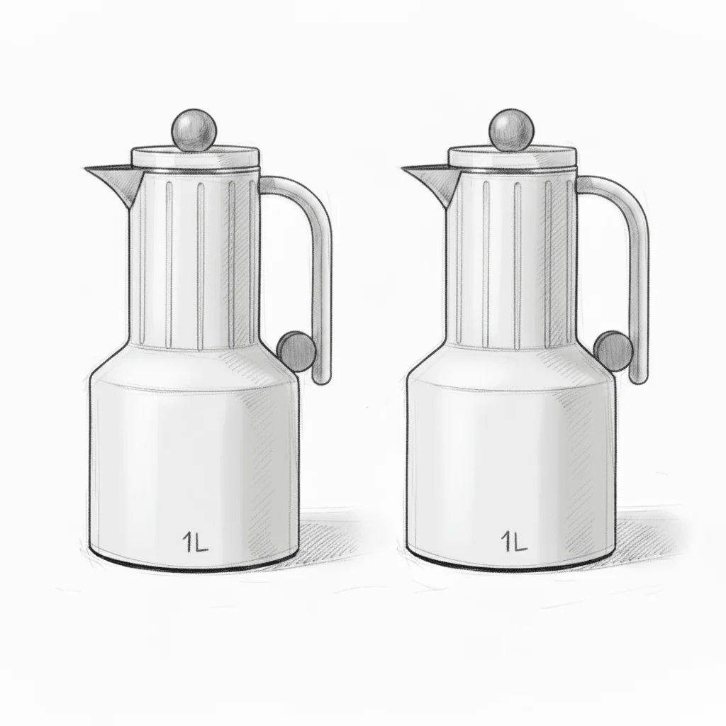 Regal Vacuum Flask 2 Pieces Set – 1L + 1L – Silver Champagne Gold Finish - Image 3