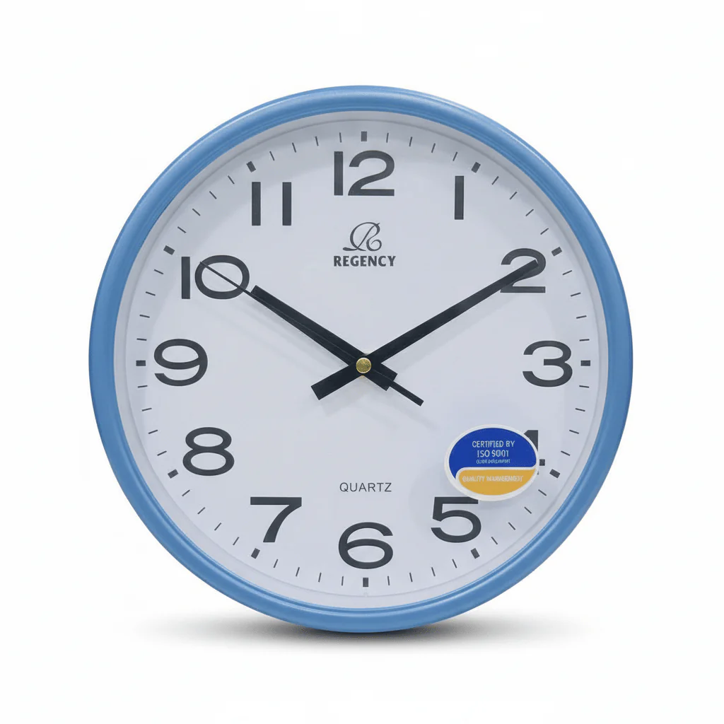 Regency Quartz Wall Clock 24cm | Silent Movement | Blue Frame | RW9020