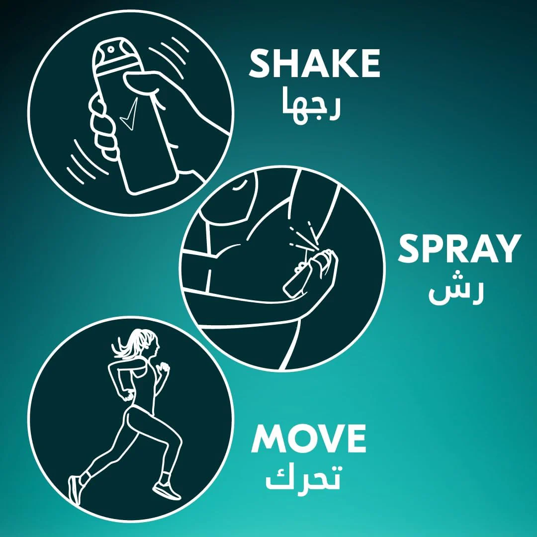 Rexona Men Antiperspirant Deodorant Spray, 72 hour sweat & odor protection*, Active Dry, with MotionSense technology-150ML - Image 4