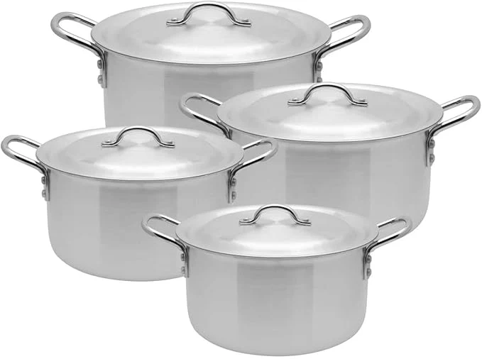 RK Aluminium Cooking Pot with Lid | 20/23/26/28/30 cm | Silver - Image 4