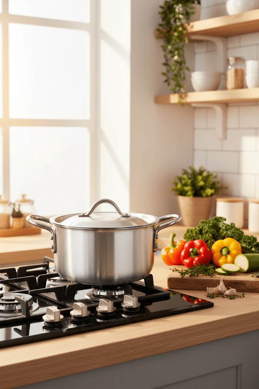 RK Aluminium Cooking Pot with Lid | 20/23/26/28/30 cm | Silver - Image 6