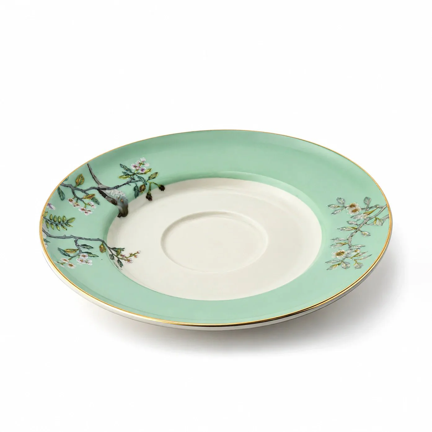 Angela RM-465 Turkish Coffee Cup & Saucer Set – 12 Pieces – Green Bird & Floral Design - Image 3