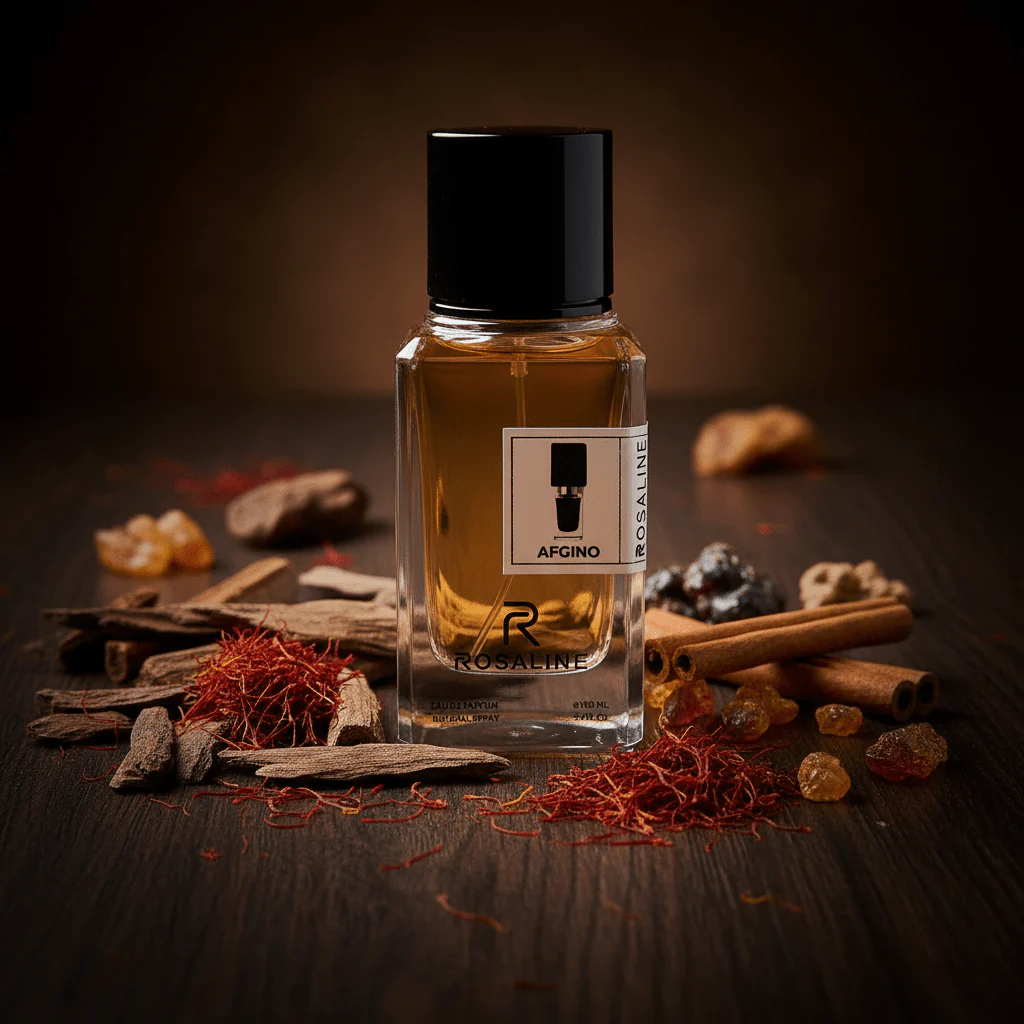 Rosaline Afgino Eau de Parfum 100ml | Luxury Unisex Fragrance with Saffron, Oud & Amber | Long-Lasting Natural Spray | Inspired Version | - Image 4