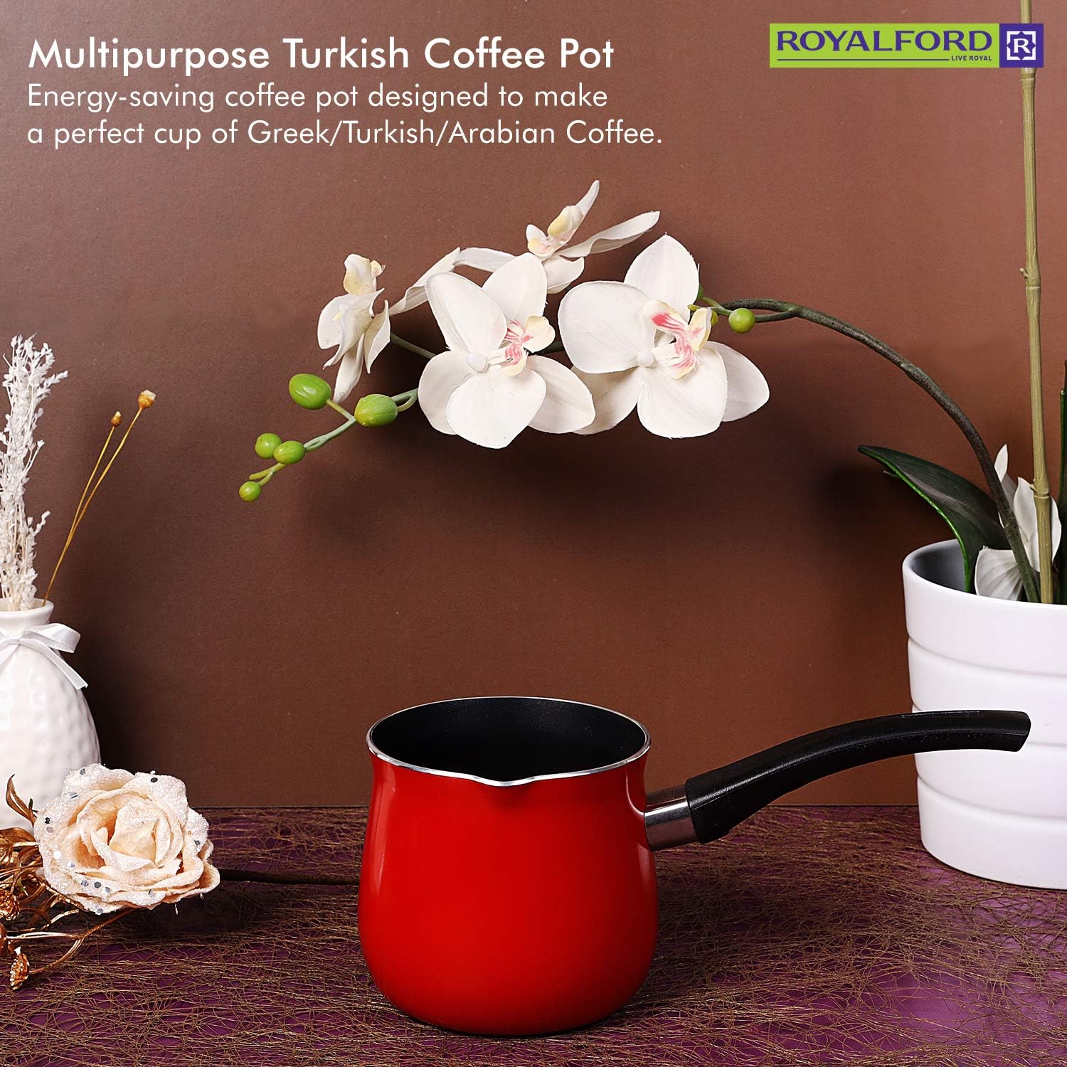 ROYALFORD 10.5cm Coffee Warmer, Red-RF6638 - Image 4