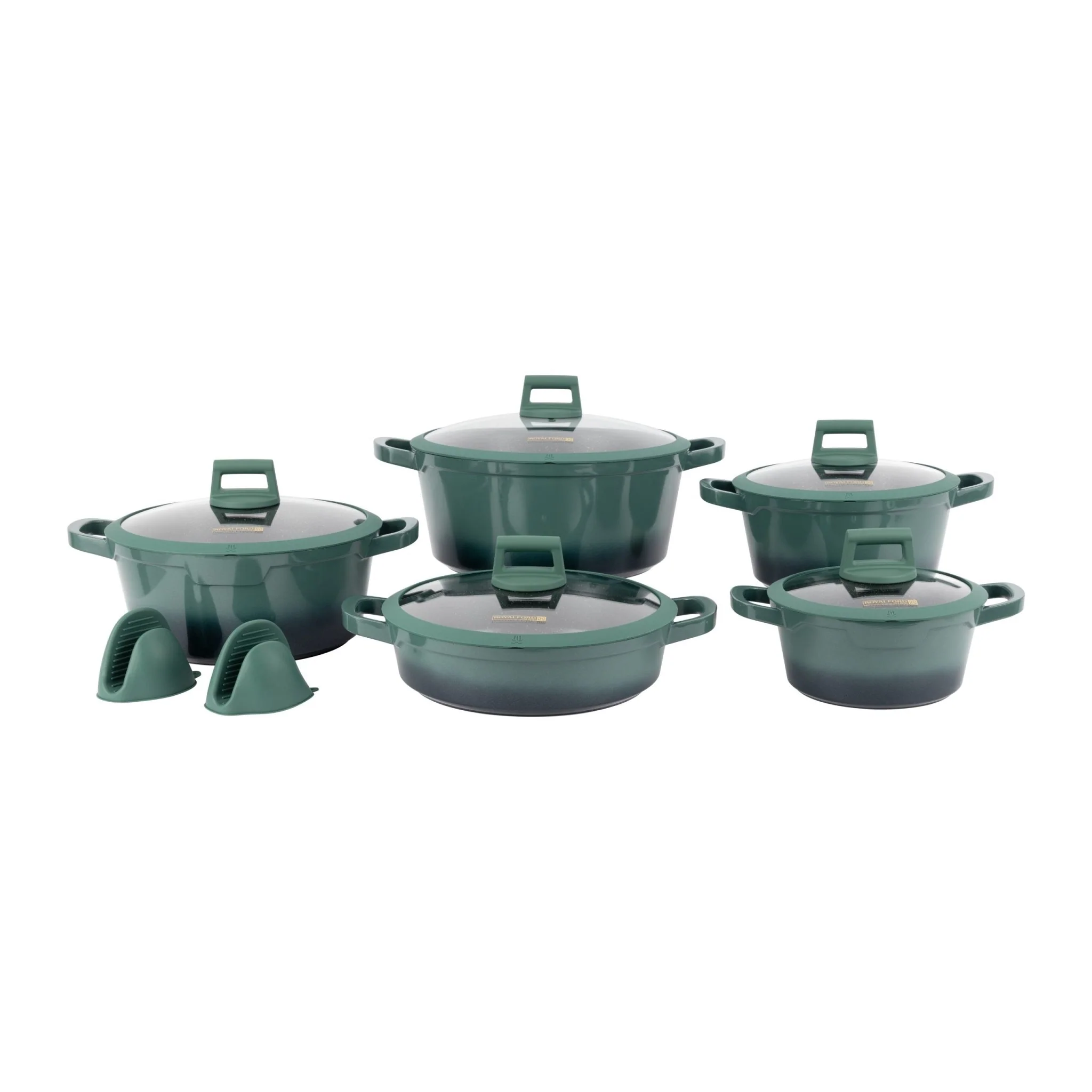 Royalford 12-piece Dual Tone Delight Die-Cast Aluminum Cookware Set- RF12950