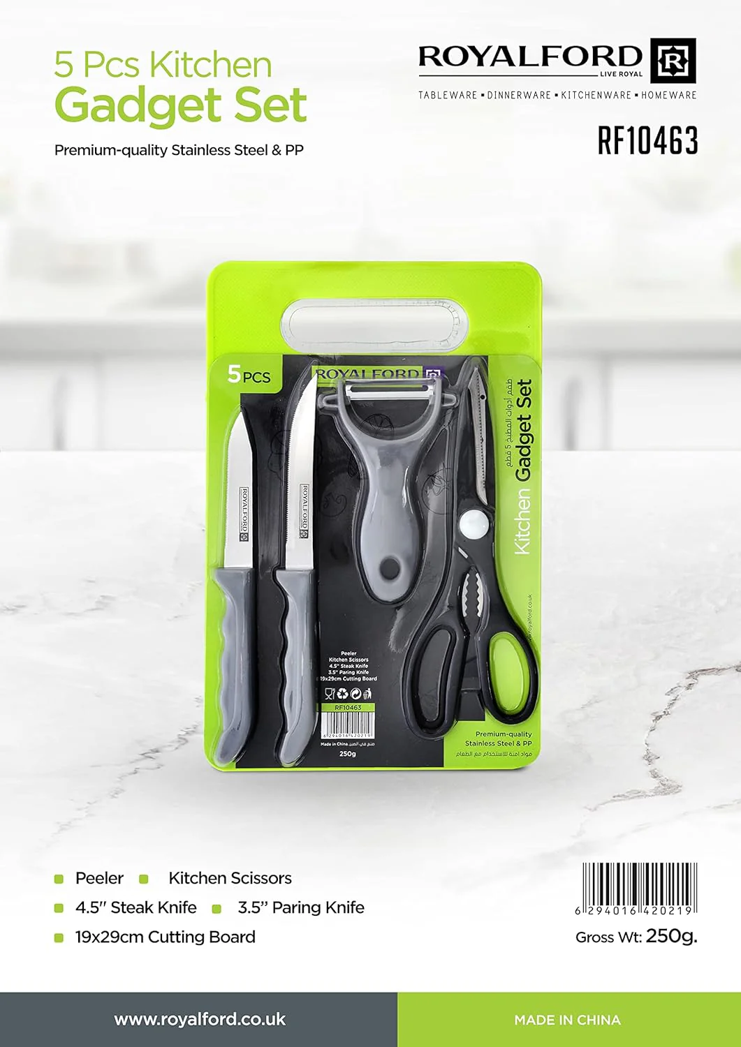 RoyalFord 5-Piece Kitchen Gadget Set - Stainless Steel & PP - RF10463 - Image 5