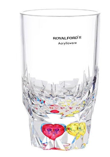 Royalford Acrylic Glass With Crystal Base 240ml, Water Cup Drinking Glass