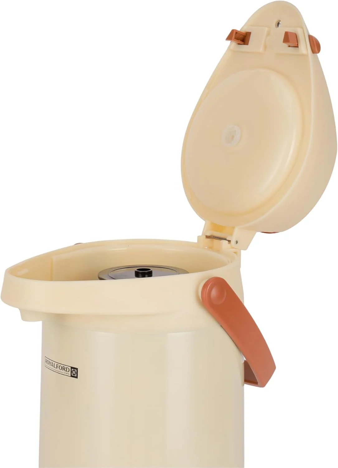 Royalford Airpot Vaccum Flask 3000ml, Double Wall Vaccum Insulation, 18Hrs Hot & 24Hrs Cold, Off White- RF12148 - Image 2
