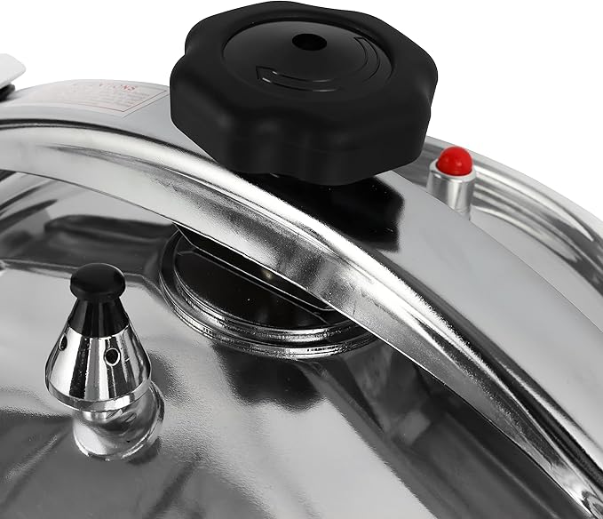 Royalford Aluminum Pressure Cooker- Equipped with Multi-Safety Device and Unique Indicator Durable Alloy Construction Firm Handles Compatible Gas Silver 11L, RF11176 - Image 4