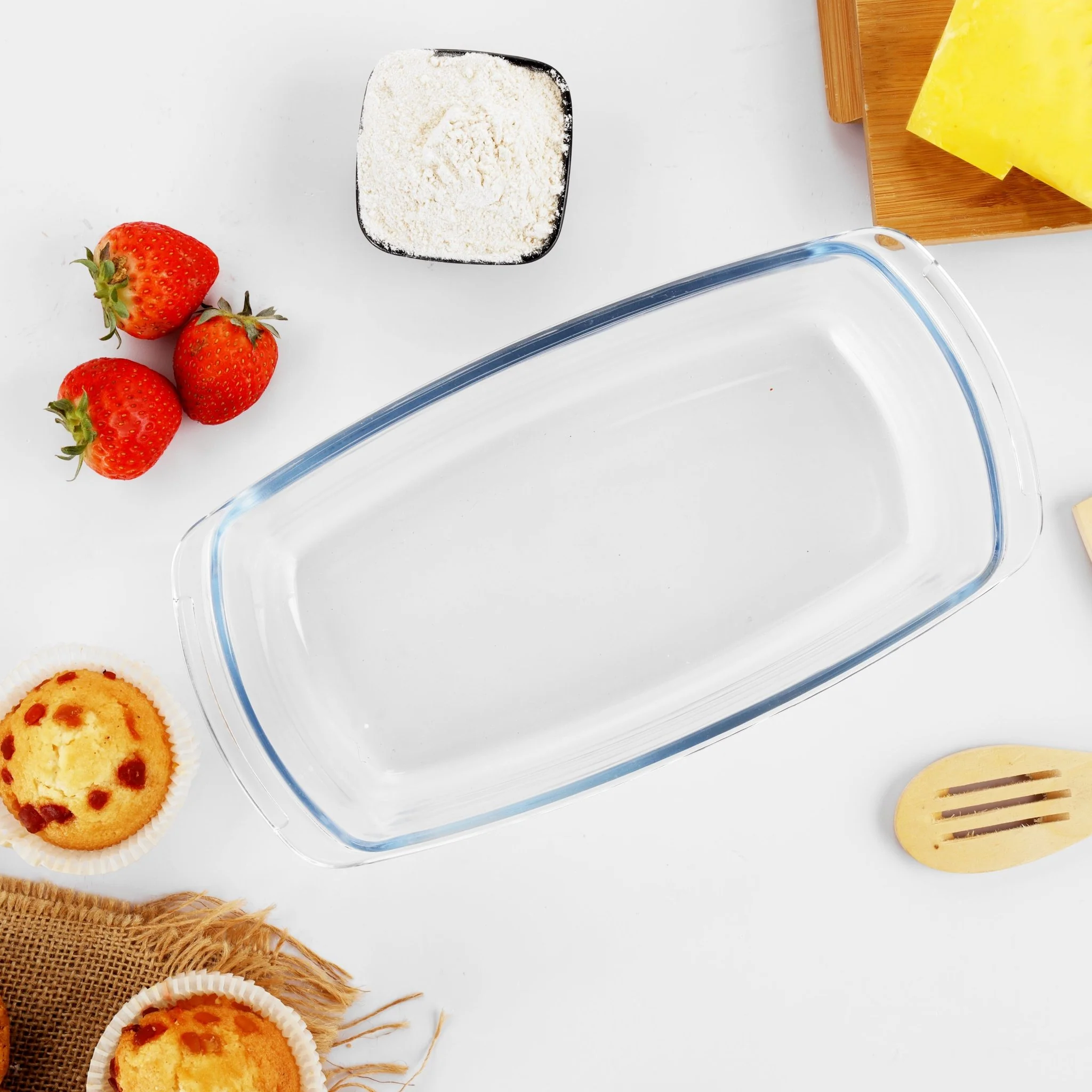 ROYALFORD Rectangular Borosilicate Glass Loaf Dish 1.8 Liter, 27cm*14cm*7.2cm- RF8809 - Image 2