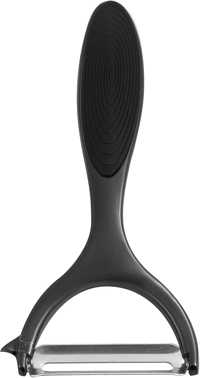 Royalford Zinc Alloyed Triangle Vegetable Peeler-Y-Shaped Swivel Peeler Perfect for Peeling Vegetables & Fruits-Plastic Handle, Vegetable and Fruit Peeler/Slicer for Smooth Peeling-15cmX6cm-Black - Image 2