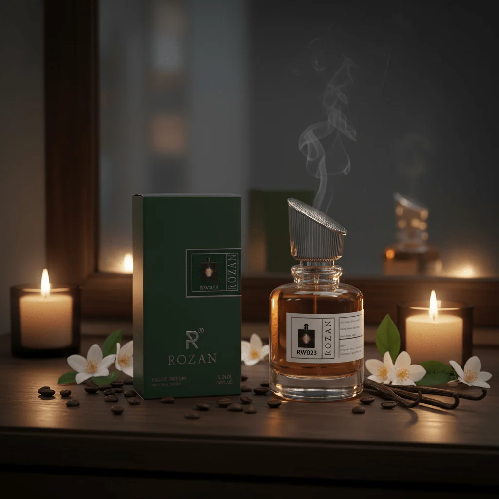 Rozan RW023 Eau de Parfum for Women 100ml | Oriental Vanilla Fragrance | Pear, Pink Pepper, Coffee, Jasmine, Vanilla & Patchouli | Natural Spray | Inspired Version | - Image 3