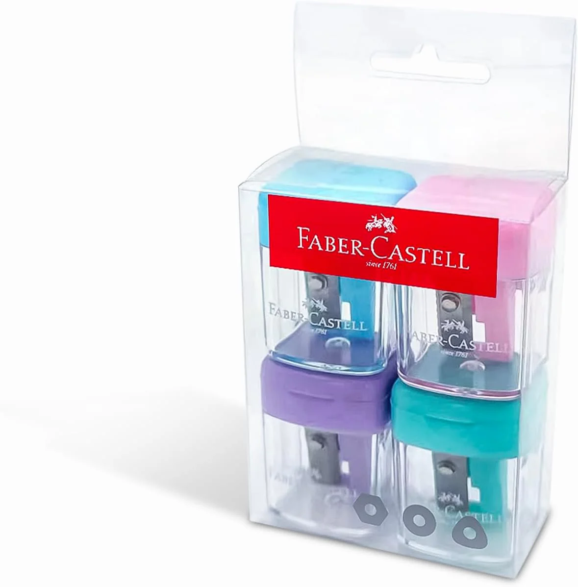 Faber-Castell Minibox Sharpener – 4pc Pastel Colours Set