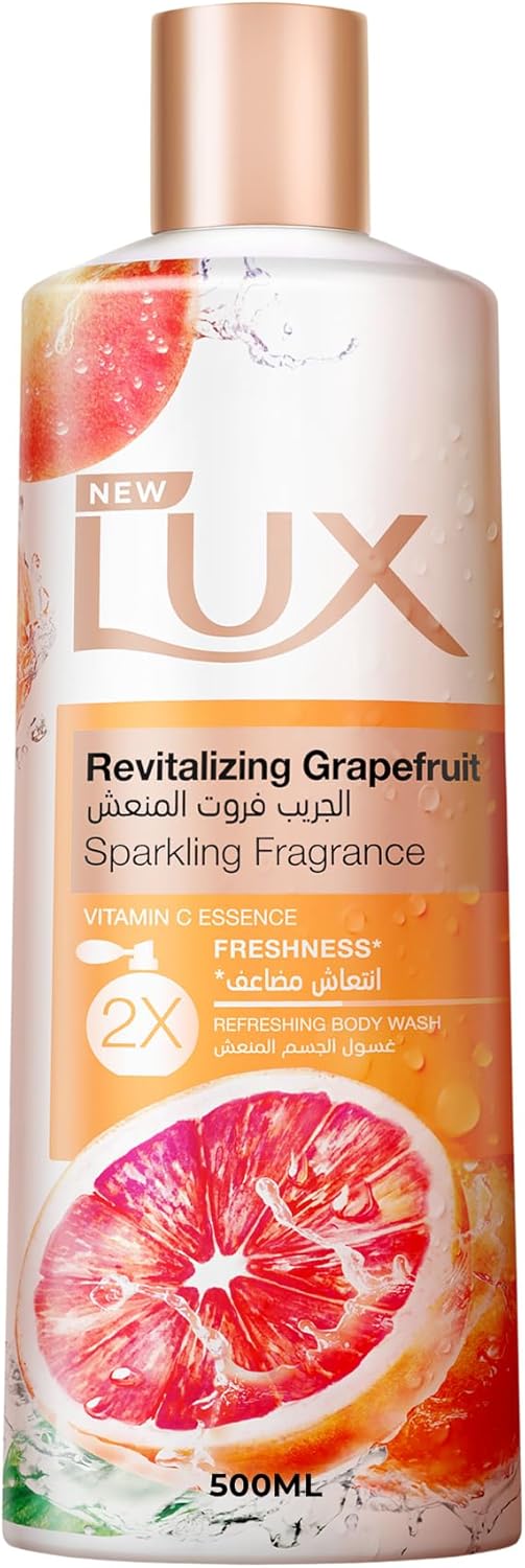 LUX Revitalizing Body Wash, Grapefruit, with Vitamin C Essence & 2x Freshness, 500ml - Image 2