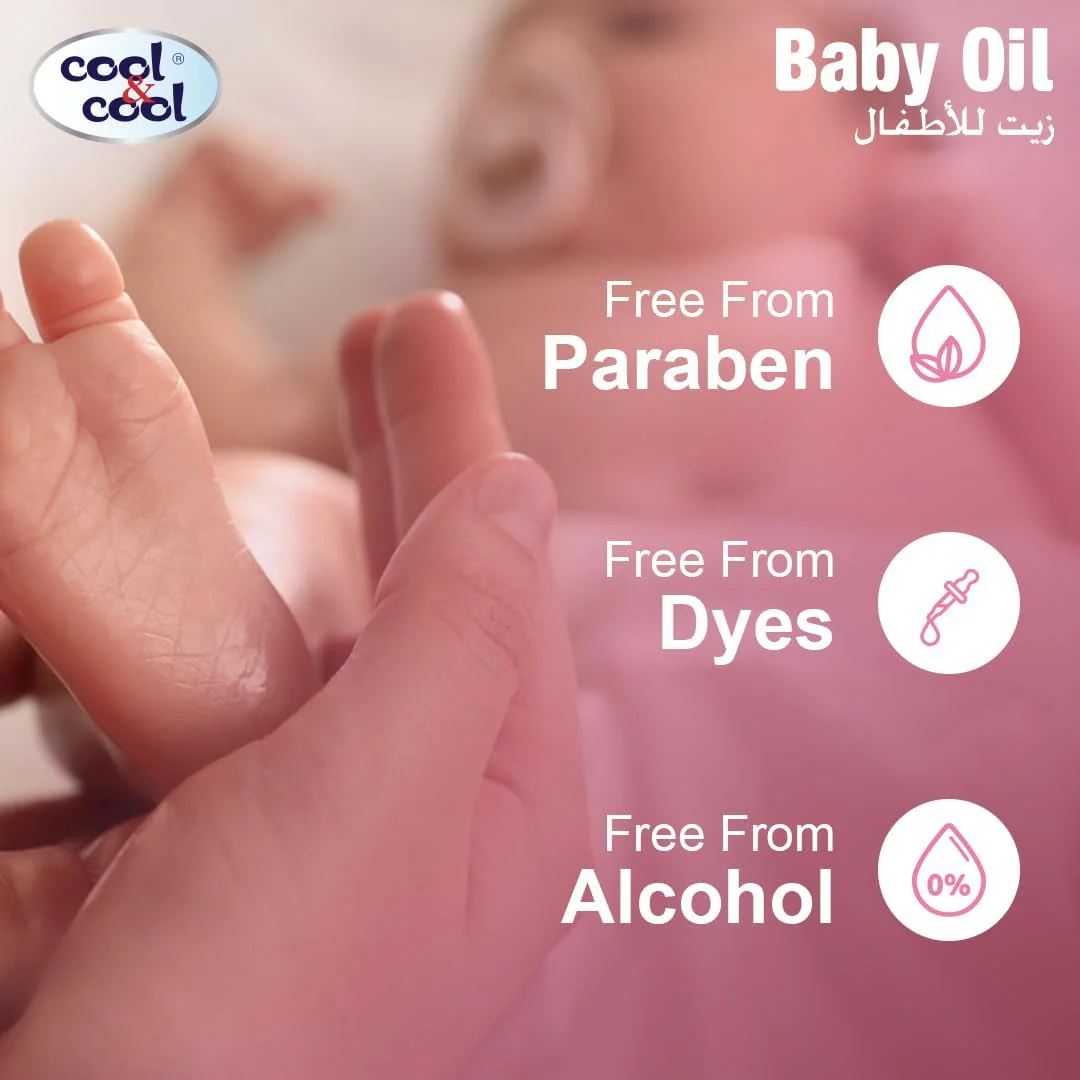 Cool & Cool Baby Oil – 250ml | Paraben & Dye Free | Almond & Grape Seed Oil - Image 3