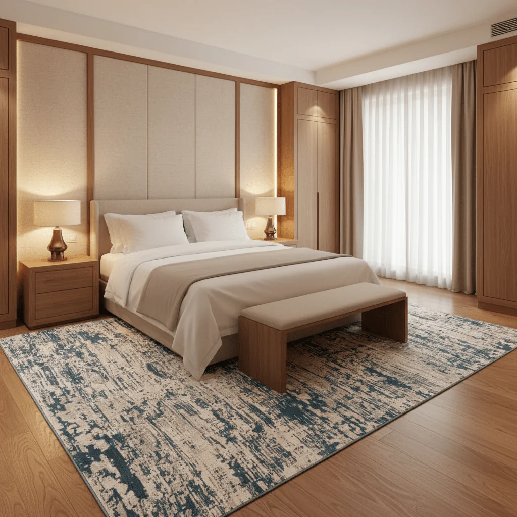 Safari Cream & Blue Polyester Carpet | 250×350 cm | - Image 3