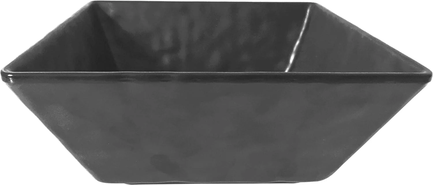 Servewell Melamine Horeca Hammered Square Bowl-24.1CM-(3.5L)-Black