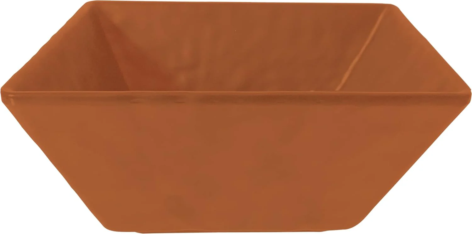 Servewell Melamine Horeca Terracotta Hammered Square Bowl-20CM-Clay Color