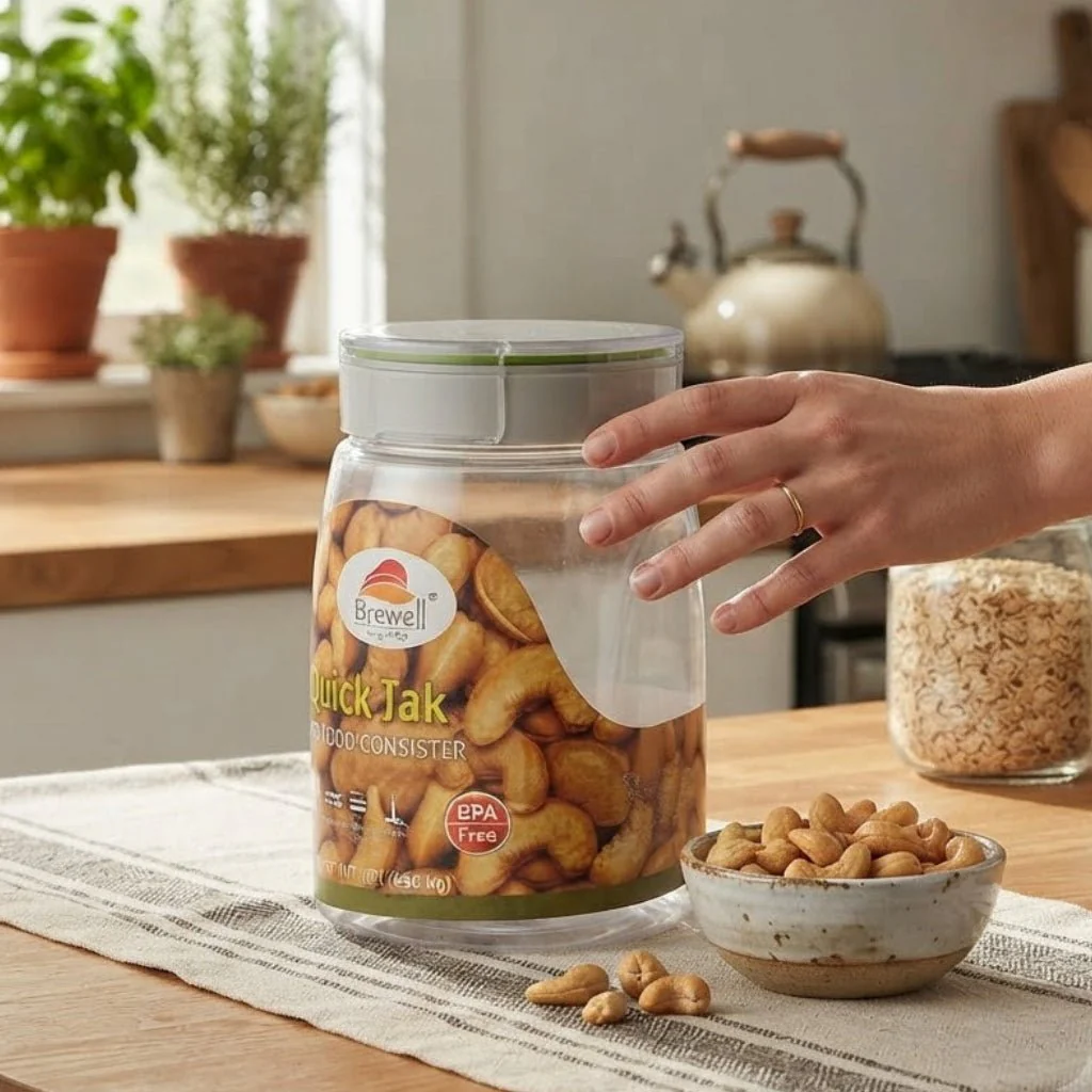 Servewell Tik-Tak Airtight Canister 1.1L - BPA-Free Flip-Lock Storage Jar - Image 4